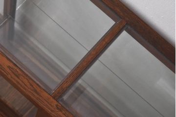 アンティーク家具　【S様売約済】昭和初期　ナラ材製　5面ガラスの薄型ショーケース(ガラスケース、飾り棚)