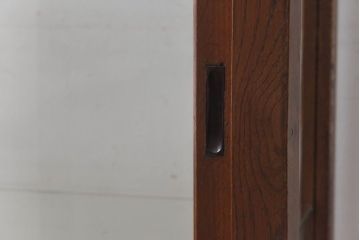 アンティーク家具　【S様売約済】昭和初期　ナラ材製　5面ガラスの薄型ショーケース(ガラスケース、飾り棚)