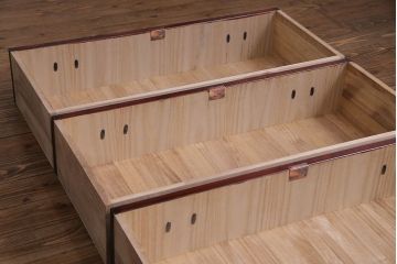 中古　伝統民芸家具　岩谷堂箪笥　三尺五寸三つ割　五段整理箪笥(チェスト、衣装箪笥、引き出し)