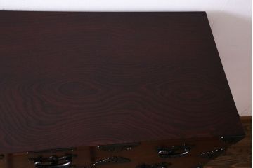 中古　伝統民芸家具　岩谷堂箪笥　三尺五寸三つ割　五段整理箪笥(チェスト、衣装箪笥、引き出し)