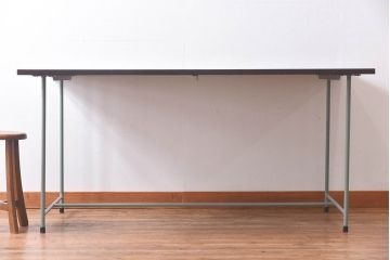 ラフジュ工房オリジナル　すっきりとした鉄脚が魅力的なペイントテーブル(ダイニングテーブル、作業台、6人掛け、4人掛け)(R-029877)(3)