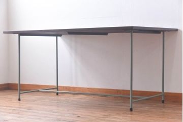 ラフジュ工房オリジナル　すっきりとした鉄脚が魅力的なペイントテーブル(ダイニングテーブル、作業台、6人掛け、4人掛け)(R-029877)(3)