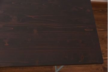 ラフジュ工房オリジナル　すっきりとした鉄脚が魅力的なペイントテーブル(ダイニングテーブル、作業台、6人掛け、4人掛け)(R-029877)(3)