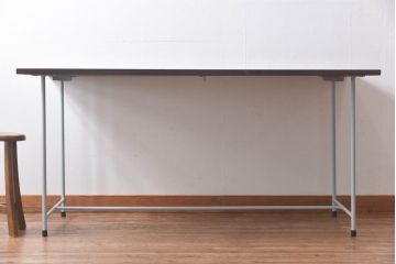 ラフジュ工房オリジナル　すっきりとした鉄脚が魅力的なペイントテーブル(ダイニングテーブル、作業台)