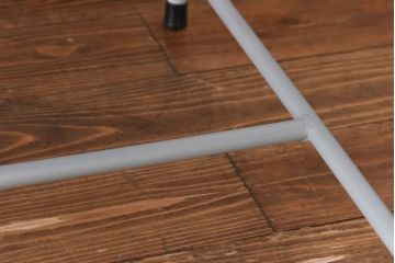 ラフジュ工房オリジナル　すっきりとした鉄脚が魅力的なペイントテーブル(ダイニングテーブル、作業台)