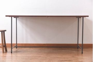 ラフジュ工房オリジナル　細身の脚が格好良い鉄脚テーブル(ダイニングテーブル、作業台)(1)