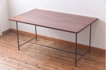 ラフジュ工房オリジナル　細身の脚が格好良い鉄脚テーブル(ダイニングテーブル、作業台)(1)