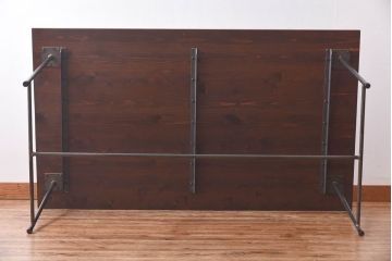 ラフジュ工房オリジナル　細身の脚が格好良い鉄脚テーブル(ダイニングテーブル、作業台)(1)