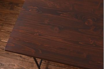 ラフジュ工房オリジナル　細身の脚が格好良い鉄脚テーブル(ダイニングテーブル、作業台)(2)