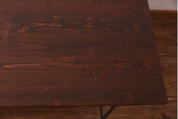 ラフジュ工房オリジナル　細身の脚が格好良い鉄脚テーブル(ダイニングテーブル、作業台)(2)