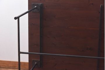 ラフジュ工房オリジナル　細身の脚が格好良い鉄脚テーブル(ダイニングテーブル、作業台)(2)