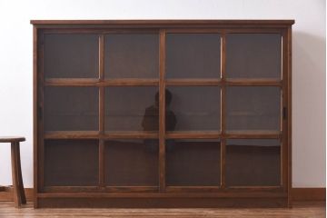 ラフジュ工房オリジナル　古い建具を活かしたガラス戸棚(食器棚、収納棚、陳列棚、キッチンボード)(1)
