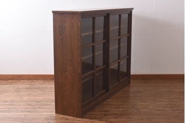 ラフジュ工房オリジナル　古い建具を活かしたガラス戸棚(食器棚、収納棚、陳列棚、キッチンボード)(1)