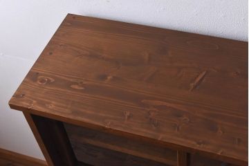 ラフジュ工房オリジナル　古い建具を活かしたガラス戸棚(食器棚、収納棚、陳列棚、キッチンボード)(1)