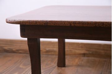 レトロ家具　昭和レトロ　栓材　和を感じる木目の角ちゃぶ台(座卓、ローテーブル)