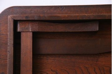 レトロ家具　昭和レトロ　栓材　和を感じる木目の角ちゃぶ台(座卓、ローテーブル)