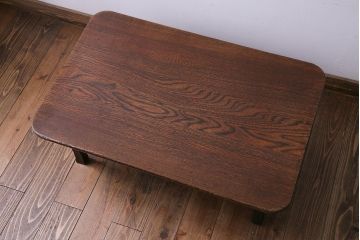 レトロ家具　昭和レトロ　栓材　和を感じる木目の角ちゃぶ台(座卓、ローテーブル)