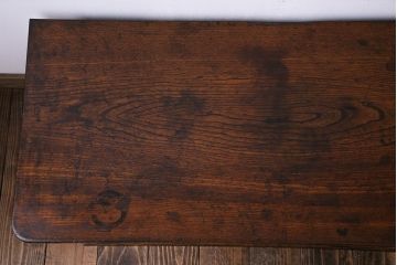 レトロ家具　昭和レトロ　栓材　花のようなカットが愛らしいオリジナルガラス入り戸棚(収納棚、ローボード)