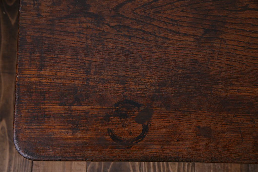 レトロ家具　昭和レトロ　栓材　花のようなカットが愛らしいオリジナルガラス入り戸棚(収納棚、ローボード)