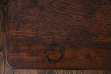 レトロ家具　昭和レトロ　栓材　花のようなカットが愛らしいオリジナルガラス入り戸棚(収納棚、ローボード)