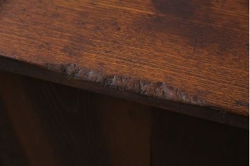 レトロ家具　昭和レトロ　栓材　花のようなカットが愛らしいオリジナルガラス入り戸棚(収納棚、ローボード)