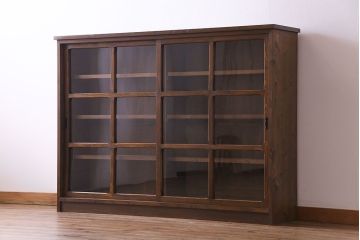 ラフジュ工房オリジナル　古い建具を活かしたガラス戸棚(食器棚、収納棚、陳列棚、キッチンボード)(2)