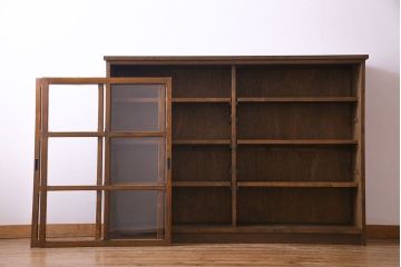 ラフジュ工房オリジナル　古い建具を活かしたガラス戸棚(食器棚、収納棚、陳列棚、キッチンボード)(2)