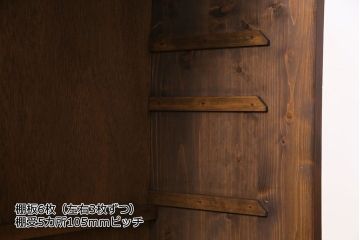ラフジュ工房オリジナル　古い建具を活かしたガラス戸棚(食器棚、収納棚、陳列棚、キッチンボード)(2)