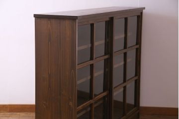 ラフジュ工房オリジナル　古い建具を活かしたガラス戸棚(食器棚、収納棚、陳列棚、キッチンボード)(2)
