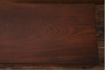 レトロ家具　昭和レトロ　ヒノキ材一枚板　小振りで取り入れやすい文机(1)