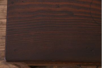 レトロ家具　昭和レトロ　ヒノキ材一枚板　小振りで取り入れやすい文机(2)