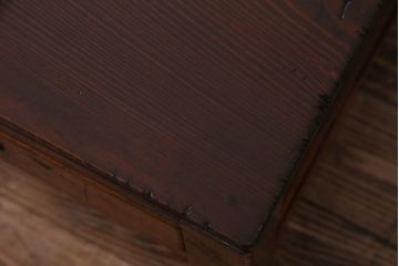 レトロ家具　昭和レトロ　ヒノキ材一枚板　小振りで取り入れやすい文机(2)