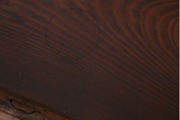 レトロ家具　昭和レトロ　ヒノキ材一枚板　小振りで取り入れやすい文机(2)