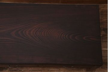 レトロ家具　昭和レトロ　ヒノキ材一枚板　小振りで取り入れやすい文机(3)