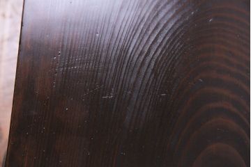 レトロ家具　昭和レトロ　ヒノキ材一枚板　小振りで取り入れやすい文机(3)