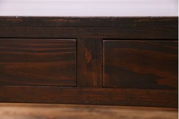 レトロ家具　昭和レトロ　ヒノキ材一枚板　小振りで取り入れやすい文机(3)