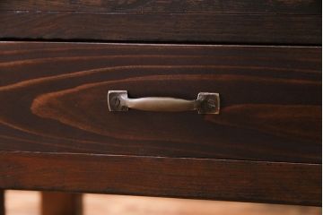 レトロ家具　昭和レトロ　ヒノキ材一枚板　小振りで取り入れやすい文机(3)