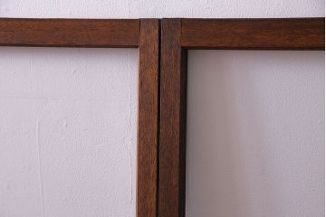 昭和レトロ　シンプルな横桟のガラス戸(窓、引き戸、建具)4枚セット