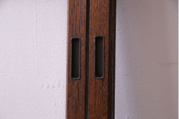 昭和レトロ　シンプルな横桟のガラス戸(窓、引き戸、建具)4枚セット