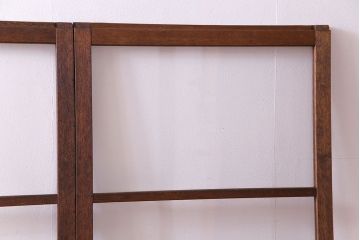 昭和レトロ　シンプルな横桟のガラス戸(窓、引き戸、建具)4枚セット