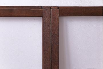 昭和レトロ　シンプルな横桟のガラス戸(窓、引き戸、建具)4枚セット