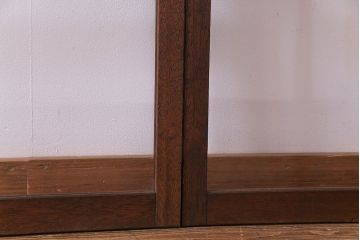 昭和レトロ　シンプルな横桟のガラス戸(窓、引き戸、建具)4枚セット