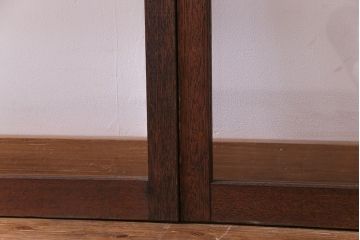 昭和レトロ　シンプルな横桟のガラス戸(窓、引き戸、建具)4枚セット