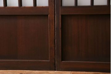昭和中期　落ち着いた和の雰囲気を感じられる格子ガラス戸(引き戸、建具)4枚セット