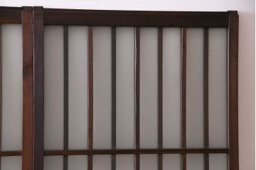 昭和中期　落ち着いた和の雰囲気を感じられる格子ガラス戸(引き戸、建具)4枚セット