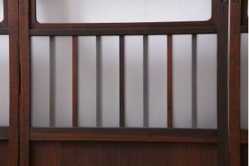 昭和中期　落ち着いた和の雰囲気を感じられる格子ガラス戸(引き戸、建具)4枚セット