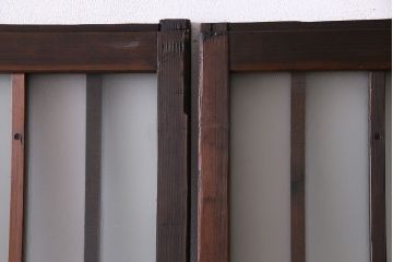昭和中期　落ち着いた和の雰囲気を感じられる格子ガラス戸(引き戸、建具)4枚セット