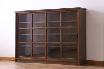 ラフジュ工房オリジナル　古い建具を活かしたガラス戸棚(食器棚、収納棚、陳列棚、キッチンボード)(3)