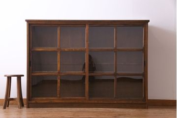 ラフジュ工房オリジナル　古い建具を活かしたガラス戸棚(食器棚、収納棚、陳列棚、キッチンボード)(3)