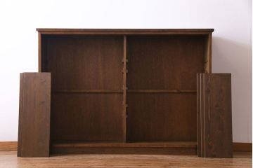 ラフジュ工房オリジナル　古い建具を活かしたガラス戸棚(食器棚、収納棚、陳列棚、キッチンボード)(3)
